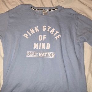 Light blue PINK by Vs Hoodless sweatshirt
